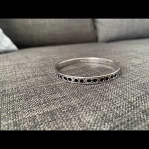 Coach silver and black bangle bracelet
